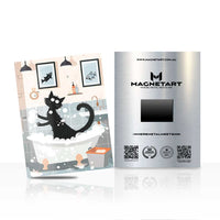 Whimsical Black Cat Wall Art – Cozy Modern Pet Aluminium Print | MagnetArt