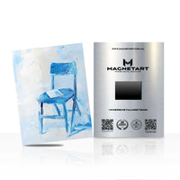 Blue Chair Abstract Wall Art – Minimalist Artistic Magnetic Aluminium Print | MagnetArt