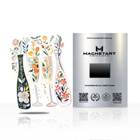 Floral Champagne Bottle Metal Wall Art – Elegant Celebration Magnetic Aluminium Print | MagnetArt