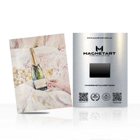 Champagne Celebration Bedroom Metal Wall Art – Elegant Pastel Luxury Magnetic Aluminium Print | MagnetArt