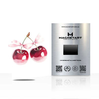 Custom Cherry Minimalist Wall Art on Metal – Modern Fruit Illustration Print | MagnetArt