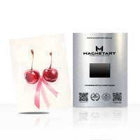 Cherry Bow Wall Art – Cute Pink Aesthetic Magnetic Aluminium Print | MagnetArt
