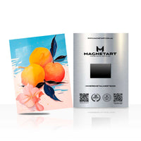 Citrus Blossom Still Life Metal Wall Art – Modern Fruit & Floral Illustration Magnetic Aluminium Print | MagnetArt