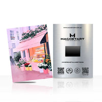 Pink Paris Café Metal Wall Art – Chic City Magnetic Aluminium Print | MagnetArt