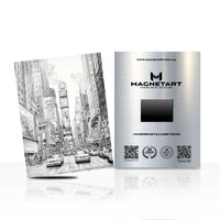 Urban Canyon Sketch – Black & White City Street Wall Art | MagnetArt