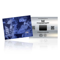 Blue Night City Map Metal Wall Art – Abstract Urban Grid Aluminium Print | MagnetArt