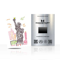 Urban Liberty Sketch Metal Wall Art – Modern New York Statue Magnetic Aluminium Print | MagnetArt