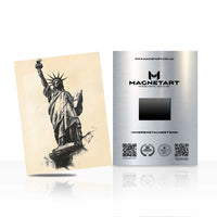 Statue of Liberty Sketch Wall Art – Vintage New York Aluminium Print | MagnetArt