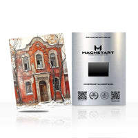 Vintage City Building Wall Art – Urban Sketch Aluminium Print | MagnetArt