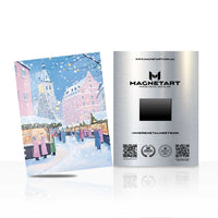 Winter City Wall Art – Dreamy Snowy Street Aluminium Print | MagnetArt