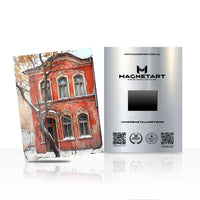 Vintage Red Building Wall Art – Urban Architectural Aluminium Print | MagnetArt