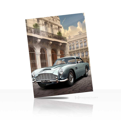 Classic Luxury Car Wall Art – European Street Aluminium Print | MagnetArt