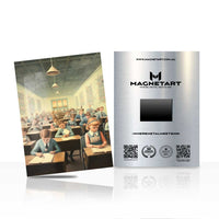 Vintage Classroom Scene Metal Wall Art – Nostalgic Study Room Aluminium Print | MagnetArt