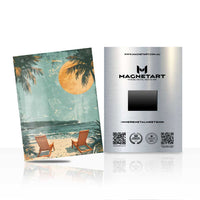 Golden Coast Retreat – Retro Sunset Beach Lounge Wall Art