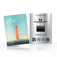 Guiding Light Lighthouse Metal Wall Art – Minimalist Coastal Beacon Magnetic Aluminium Print | MagnetArt