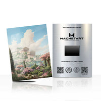 Dreamy Coastal Village Landscape Metal Wall Art – Pastel European Style Aluminium Print | MagnetArt