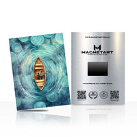 Ocean Vortex Voyage Metal Wall Art – Aerial Kayak Seascape Magnetic Aluminium Print | MagnetArt