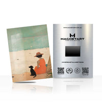 Seaside Companions Metal Wall Art – Coastal Friendship Illustration Magnetic Aluminium Print | MagnetArt