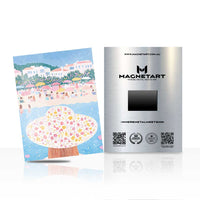 Coastal Flower Market Metal Wall Art – Mediterranean Summer Magnetic Aluminium Print | MagnetArt