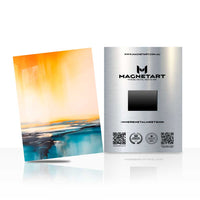 Golden Coast Serenity Metal Wall Art – Minimalist Coastal Abstract Magnetic Aluminium Print | MagnetArt