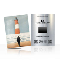 Solitary Lighthouse Metal Wall Art – Minimal Coastal Landscape Magnetic Aluminium Print | MagnetArt