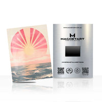 Pastel Ocean Sunrise Metal Wall Art – Retro Coastal Magnetic Aluminium Print | MagnetArt