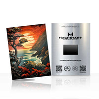 Crimson Sunset Coastal Zen Metal Wall Art