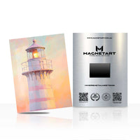 Pastel Lighthouse Wall Art – Coastal Dreamscape Aluminium Print | MagnetArt