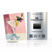 Blush Martini Metal Wall Art – Chic Cocktail Illustration Magnetic Aluminium Print | MagnetArt