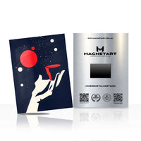 Cosmic Martini Metal Wall Art – Minimal Space Cocktail Magnetic Aluminium Print | MagnetArt