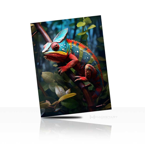 Tropical Shift – Colorful Chameleon Wall Art