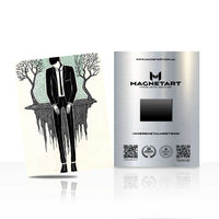 Abstract Gentleman Wall Art – Modern Noir Figure Aluminium Print | MagnetArt
