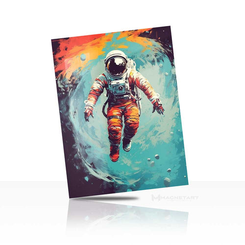 Cosmic Drift Astronaut Metal Wall Art