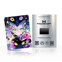 Cosmic Dreamcat Odyssey Metal Wall Art – Psychedelic Anime Fantasy Magnetic Aluminium Print | MagnetArt