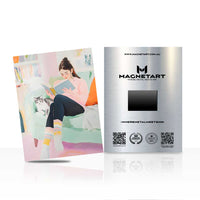 Pastel Cozy Girl Metal Wall Art – Modern Lifestyle Magnetic Aluminium Print | MagnetArt