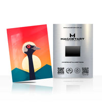 Sunset Crane Minimalist Metal Wall Art – Modern Bird Silhouette Magnetic Aluminium Print | MagnetArt
