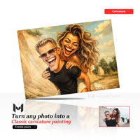 Custom Caricature Portrait on Metal – Funny Personalised Wall Art from Your Photo | MagnetArt