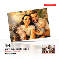 Custom Painted Portrait Metal Wall Art – Personalised Photo to Oil Painting Style Aluminium Print | MagnetArt