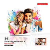 Custom Pop Art Metal Wall Art – Personalised Photo to Colour Splash Portrait | MagnetArt