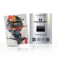 Cyber Visor Futuristic Portrait Metal Wall Art
