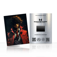 Dark Anime Rebel Metal Wall Art – Red Coat Anime Protagonist Aluminium Poster | MagnetArt