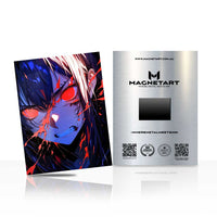 Crimson Eclipse Revenant Metal Wall Art – Dark Anime Phantom Magnetic Aluminium Print | MagnetArt
