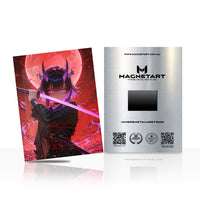 Crimson Eclipse Ronin Metal Wall Art – Shadow Blade Warrior Magnetic Aluminium Print | MagnetArt