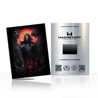 Vampire Lord Red Moon Metal Wall Art – Dark Gothic Castle Fantasy Aluminium Poster | MagnetArt