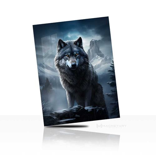 Midnight Alpha – Dark Wolf Wall Art