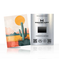 Desert Sun Oasis Metal Wall Art – Modern Southwest Landscape Magnetic Aluminium Print | MagnetArt
