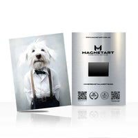 Stylish Dog Portrait Metal Wall Art – Modern Anthropomorphic Pet Magnetic Aluminium Print | MagnetArt