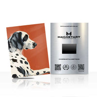 Dalmatian Sunset Portrait Metal Wall Art – Modern Canine Illustration Magnetic Aluminium Print | MagnetArt
