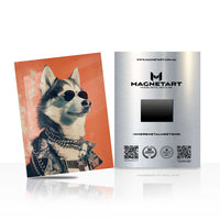 Urban Husky Icon Metal Wall Art – Stylish Canine Portrait Magnetic Aluminium Print | MagnetArt