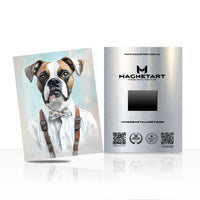 Dapper Boxer Dog Wall Art – Stylish Gentleman Pet Portrait Aluminium Print | MagnetArt